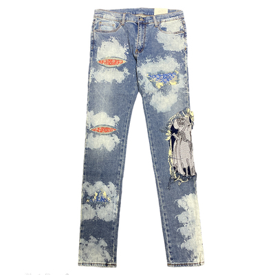 弹性牛仔裤mnml拉链水洗四季