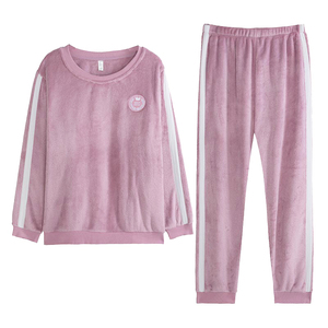 【韩彩旗舰店】加绒加厚冬季珊瑚绒男女家居服套装