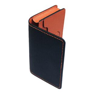 HIBBERS手工真皮超大容量卡包名片包磁吸扣锁法羊皮精致高档撞色