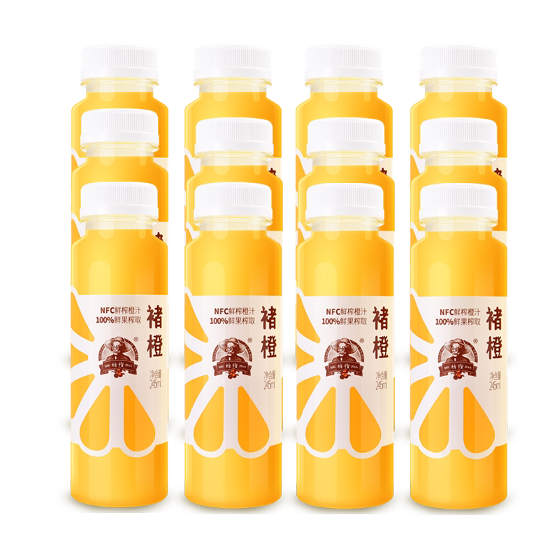 褚橙100%NFC鲜榨橙汁网红果汁饮料245ml*12瓶