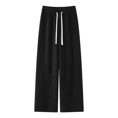 软糯垂坠感加绒秋宽松阔腿糯米裤