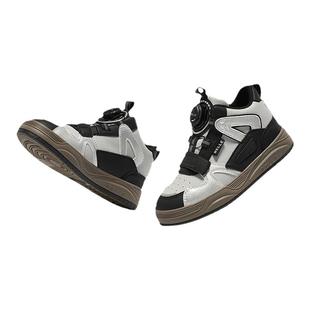 百丽童鞋儿童板鞋黑色高帮软底中大童登山学生跑步轻便女童运动鞋