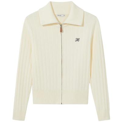 25年秋季新款女士拉链翻领开衫