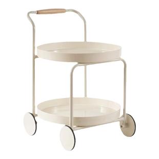 Texdream态度 北欧ins奶油双层小推车创意可移动置物架沙发边几