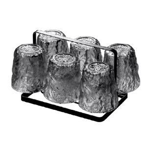 格娜斯网红高颜值冰川杯纹玻璃杯子客厅家庭杯具喝水待客套装