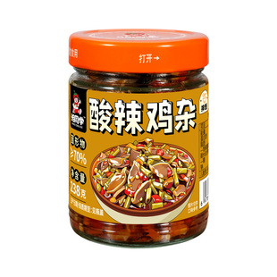 湘同学三个损友酸辣鸡杂下饭菜特产辣椒酱瓶装拌面拌饭酱咸菜榨菜