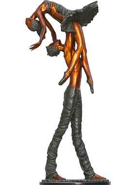 双人舞蹈玻璃钢抽象室内园林