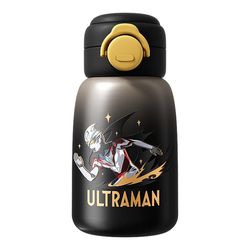 杯具熊圆溜双饮水壶保温杯儿童男孩奥特曼水杯学生上学专用吸管杯