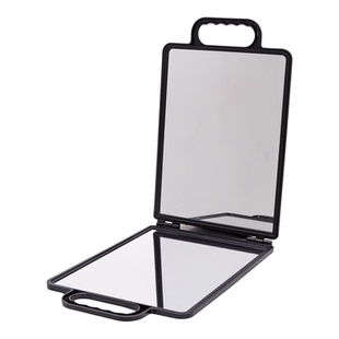 发廊双面镜子后背镜子折叠美发后视镜理发店手拿专用镜子化妆盘发