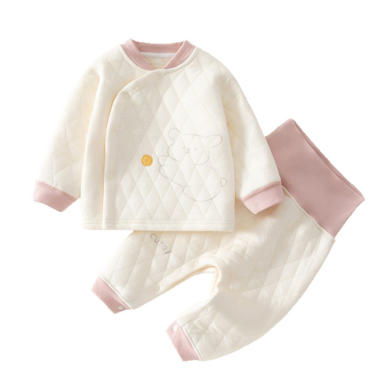 【撤柜专区】品牌专柜  婴儿夹棉内衣套装秋冬季保暖衣服两件套
