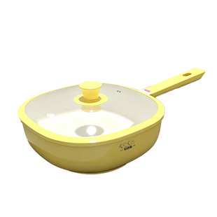 欧洛德轻量不粘锅0氟健康小方锅陶瓷迷你小炒锅家用耐磨一人食锅