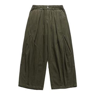 XBRO日系复古古着垂感褶皱宽松工装裤慵懒休闲长裤子24年秋男女bf