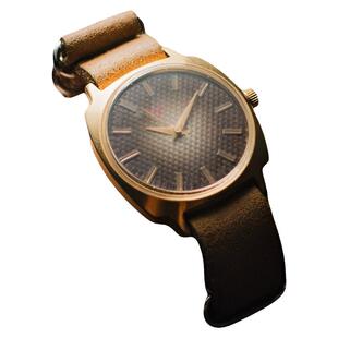 Item㊣乌克兰代购 古着老式70年代苏联机械手表棕色皮革腕表