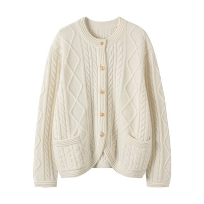 山羊绒毛衣外套女小香风针织开衫