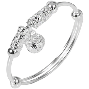 999纯银手镯女款捕梦网红宫铃个性铃铛足银镯子时尚复古简约手环