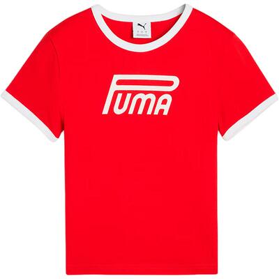 彪马女士短款透气休闲针织短袖