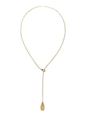 豆豆同款金色老花镂空水滴型抽拉项链小众高级感气质吊坠毛衣链女