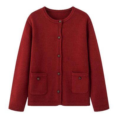 画风drawwind气质小圆领针织开衫