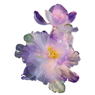 古风汉服紫色气质花朵发夹古风纯手工绢纱边夹唐风少女烫花发饰