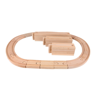 Hape火车通用木制基础升级扩展包轨道积木幼儿童宝宝益智玩具配件