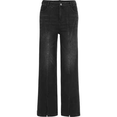 BORAAKSU水洗黑阔腿牛仔裤