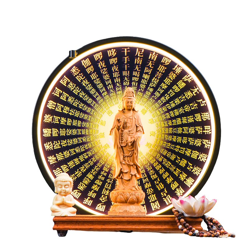 观世音菩萨大悲咒背景灯摆件
