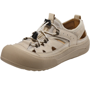 百丽女鞋子厚底溯溪鞋女夏季新款透气涉水运动休闲凉鞋B2502BK5