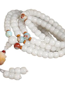 宋传承白玉菩提根多圈手链文玩