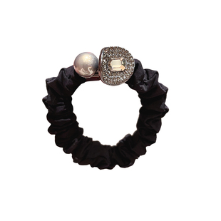 新款高端珍珠大肠弹力水钻发圈简约皮筋少女发绳气质丸子头绳发饰