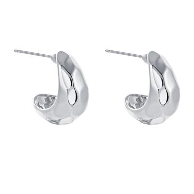 一撇一捺YPYN银色幻想耳饰简约冷淡风耳钉C圈耳环复古都市朋克风