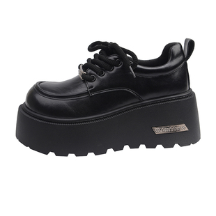 英伦松糕厚底系带小皮鞋女春季增高单鞋2026新款百搭玛丽珍乐福鞋