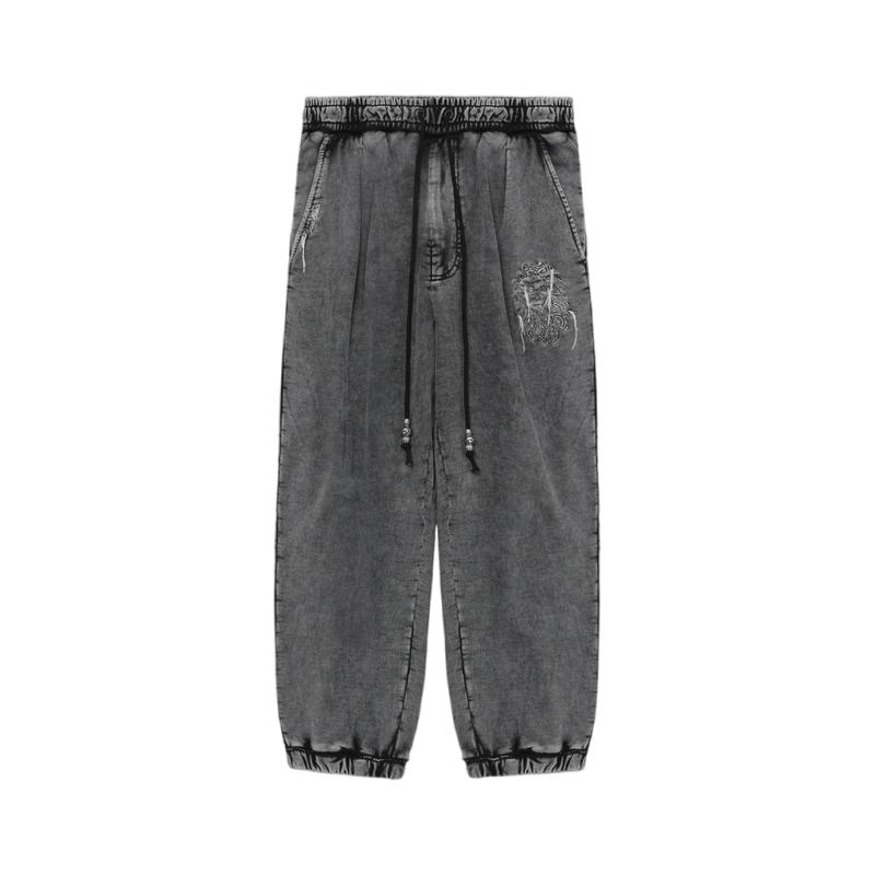 BAPEBLACK刺绣特染束脚裤