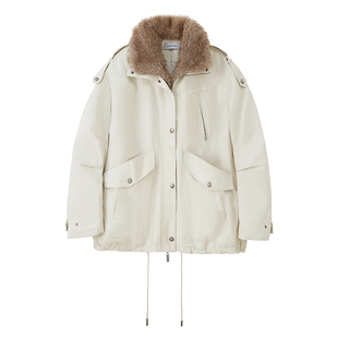 DIDDI MODA 毛领派克服巨好看的外套夹棉2025新款入冬厚外套棉服