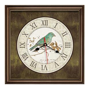 美式电表箱装饰画带钟表法式复古餐厅弱配电箱电闸盒时钟遮挡挂画