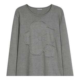 TYPESERVICE韩国代购2025秋季可爱动漫印花褶皱花边圆领长袖T恤女