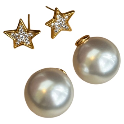 CIX五角星/高级感星星耳钉可爱蚊香盘耳夹无耳洞耳环小众独特耳饰