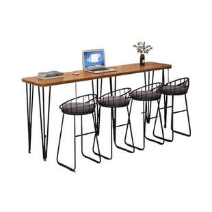 吧台桌子靠墙长条桌子阳台吧台轻奢出租屋客厅隔断奶茶店吧台桌椅