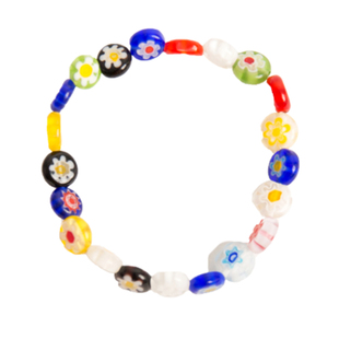 brandy melville国内代购bm手链彩色小花琉璃串珠手串女轻奢百搭