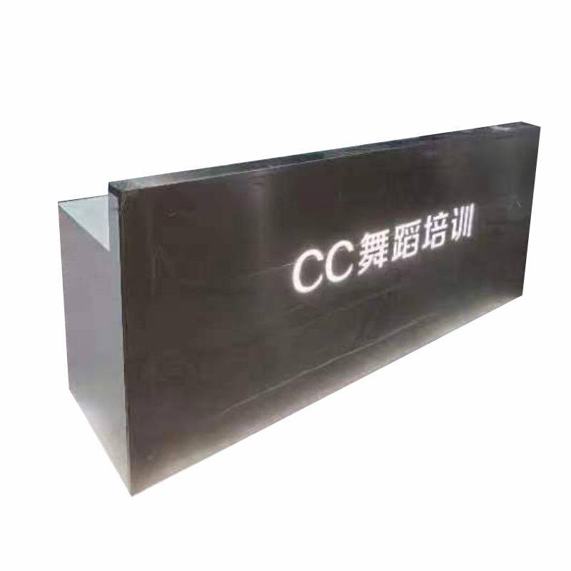 不锈钢吧台健身房舞蹈室L型前台理发店女装店一体收银接待台定制