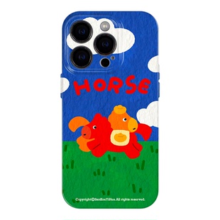 HORSE成双 适用iPhone苹果17promax手机保护壳2026新款16可爱趣味15情侣款新品14超好看独特13小众款不会撞壳