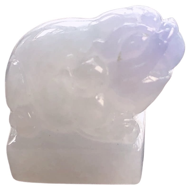 缅甸天然翡翠A货紫罗兰金蟾印章