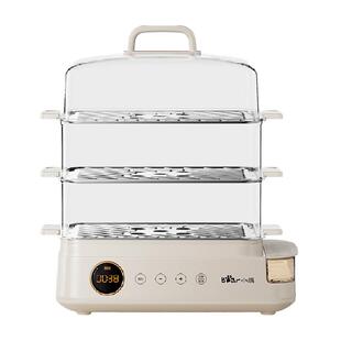 小熊电蒸锅多功能家用三层大容量预约定时保温不锈钢多层电蒸笼