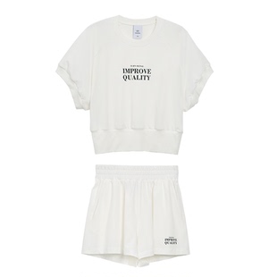 Turn Signal潮牌休闲运动套装女夏季2025新款蝙蝠袖T恤短裤两件套