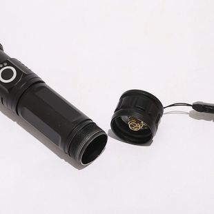 跨境新款 P50强光手电筒电量手电户外探照灯伸缩变焦USB显示充电