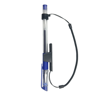 前台办公桌面固定笔座签字笔防丢笔可带绳子的笔中性笔长方形底座