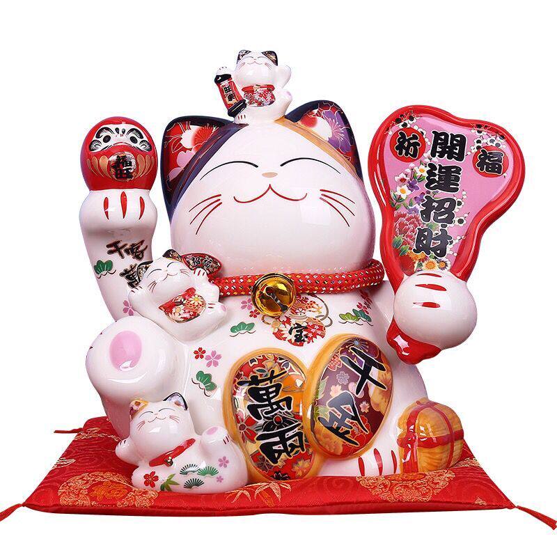日本招财猫陶瓷糖果罐饼干罐乔迁