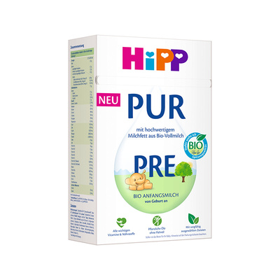 HiPP/喜宝 德国至纯PUR有机版婴儿宝宝牛奶粉Pre段(0-6月)500g/盒