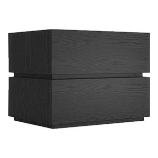 现代极简约卧室床头柜北欧小户型柜子黑橡木免安装多功能抽屉柜