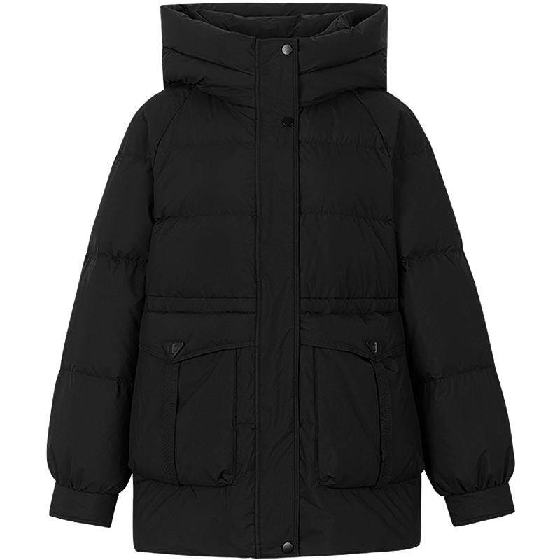 KBNE【90绒】羽绒服女装冬季长款保暖防风连帽外套秋冬新款面包服