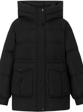 KBNE【90绒】羽绒服女装冬季长款保暖防风连帽外套秋冬新款面包服
